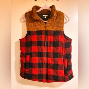 Buffalo Plaid Sherpa Vest